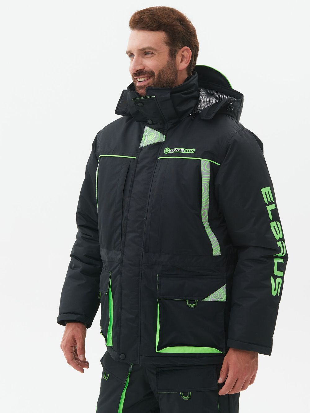 Костюм зимний Elbrus ткань Hit Membrane цвет Черный/Лайм