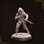 Человек Вор Ассасин Разбойник Плут Бандит миниатюра для dnd, днд, pathfinder, фентези, Настольная игра, НРИ, Варгейм, РПГ