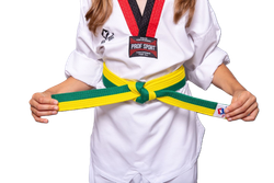 Пояс для тхэквондо ProfSport без вышивки (4 см) желто-зеленый