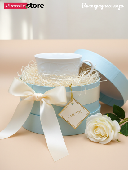 Чайный набор 350 мл. 12 предметов, фарфор, "Виноградная лоза"