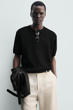 ZARA БРЮКИ RELAXED FIT СО СКЛАДКАМИ, СВЕТЛО-БЕЖЕВЫЙ