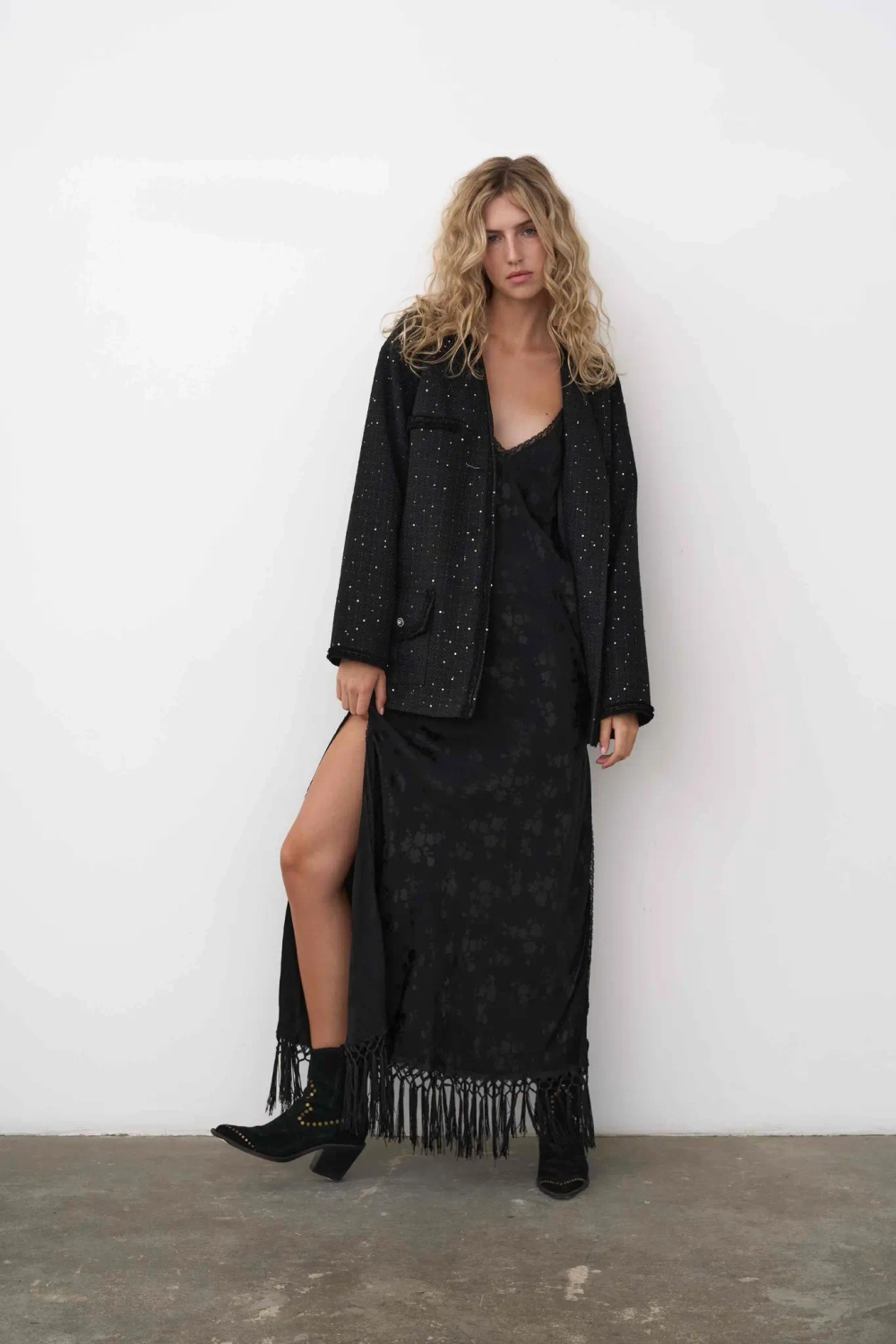 Жакет-тулуп черный