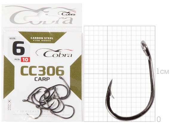 Крючки Cobra CARP CC306  №6, 10 шт.