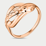 Кольцо женское из розового золота 585 пробы без вставок (арт. 009941-1010)