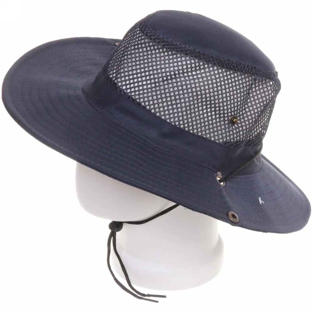 Шляпа мужская с клепками и сеткой «Cowboy», микс 6 цветов, 58р, ширина полей 7,5см