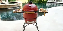 Керамический гриль Kamado Joe Classic Red, 46 см, красный, с ножками и столиками