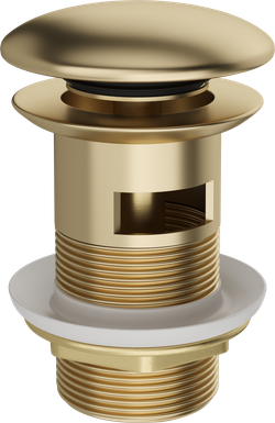 Смеситель для раковины STWORKI Аулум S06010BG матовый черный, матовое золото + донный клапан SD-001GM матовое золото