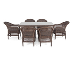 "Амароне" обеденная группа из искусственного ротанга на 6 персон, цвет коричневый