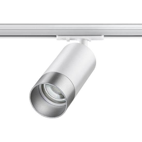 370862 PORT NT22 202 белый/серебро Светильник трековый однофазный двухжильный IP20 GU10 9W 220V SLIM