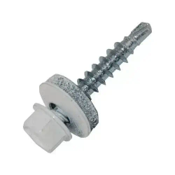 Саморез кровельный белый 5,5х19мм 7 штук