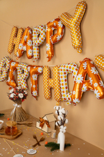 Фольгированная мини-надпись «Happy Birthday. Ромашки», 260 см