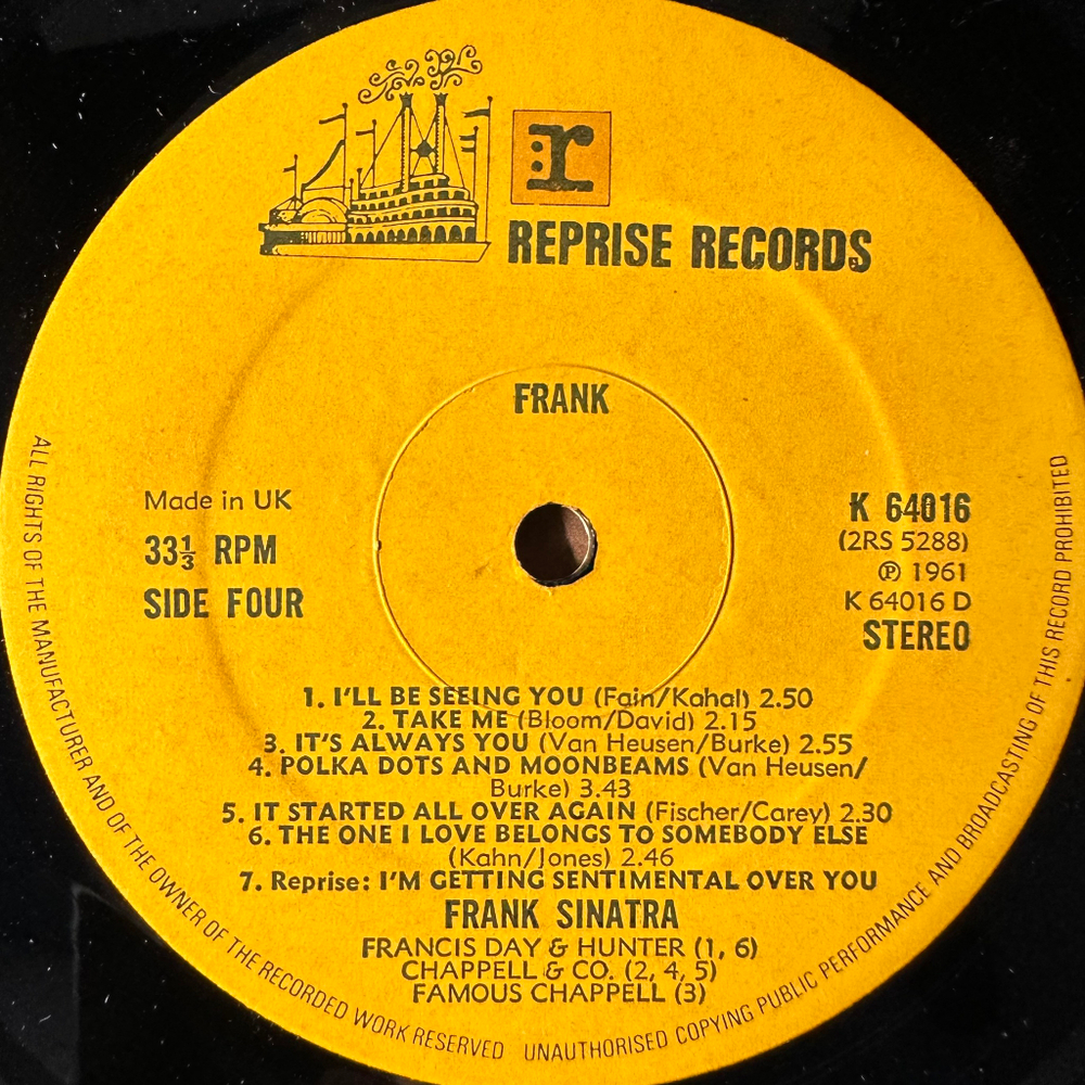 Frank Sinatra ‎– Frank 2LP (Англия 1973г.)