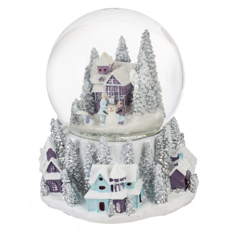 GAEM Фигур декор в стекл шаре "Снеговик/Дом" (подсв, муз, вьюга, AAAх3 н/п), D 10 см, L12 W11,5 H14 см, 2