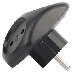 Разветвитель электрический ЭРА SPx-3-B на 3 розетки без заземления 10А черный | Тройники