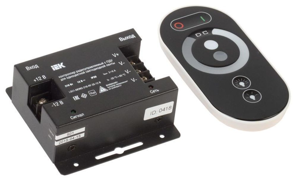 Контроллер с ПДУ радио MONO PRO 5050 3 канала 12В 6А 216Вт черн. IEK LSC1-MONO-216-RF-20-12-B