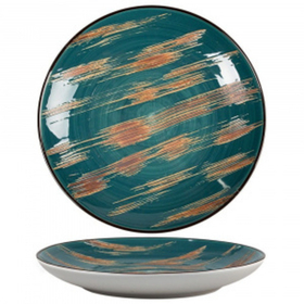Тарелка Texture Dark Green Lines 26,4 см