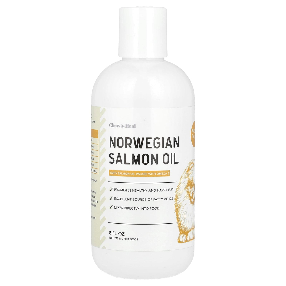 Chew + Heal, Жир норвежского лосося, для собак, 237 мл (8 жидк. унц.)