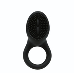 Чёрное эрекционное виброкольцо со стимулятором клитора Cobra (Цвет: черный)