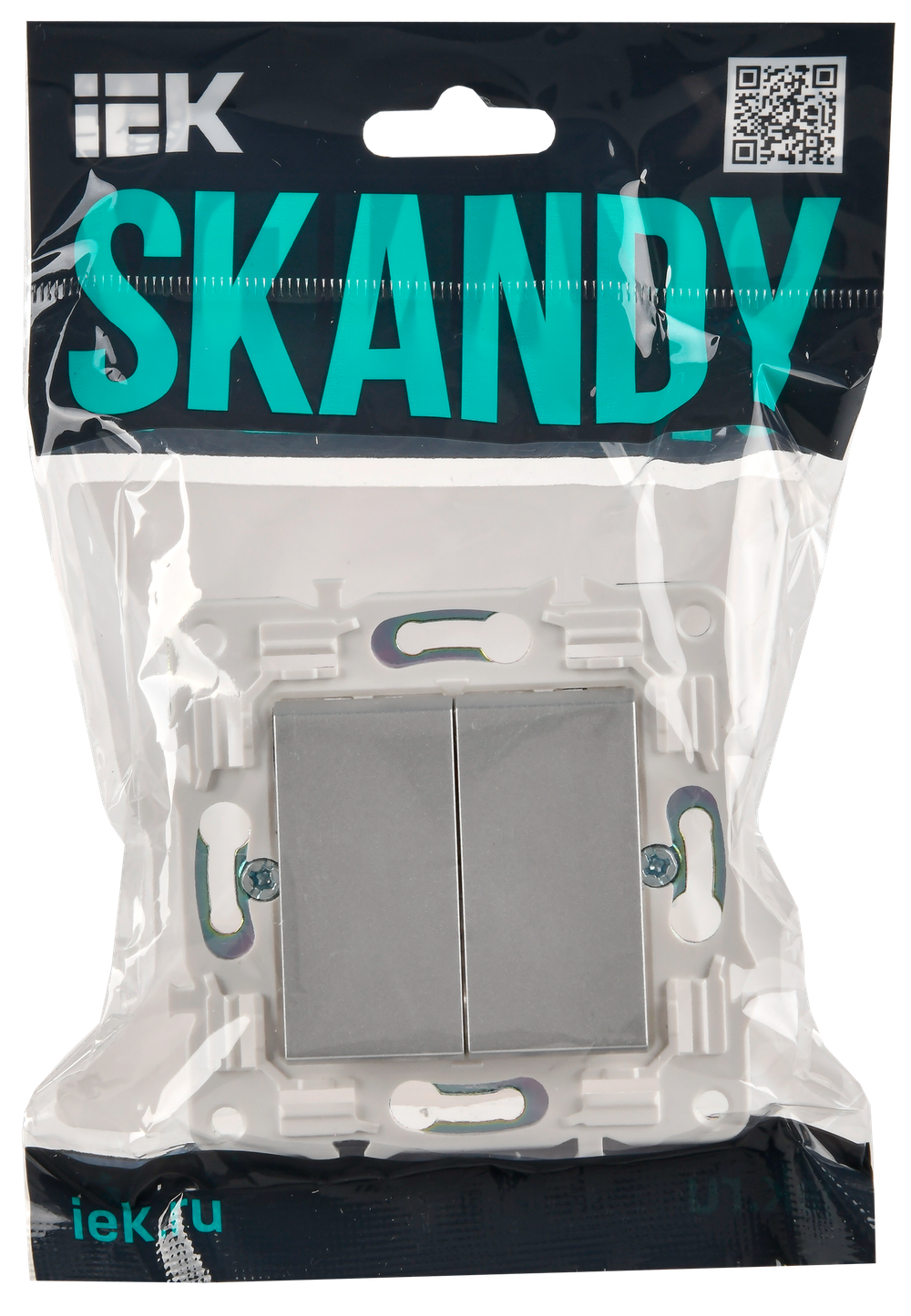 SKANDY Выключатель 2-клавишный перекрестный 10А SK-V06S серебряный IEK