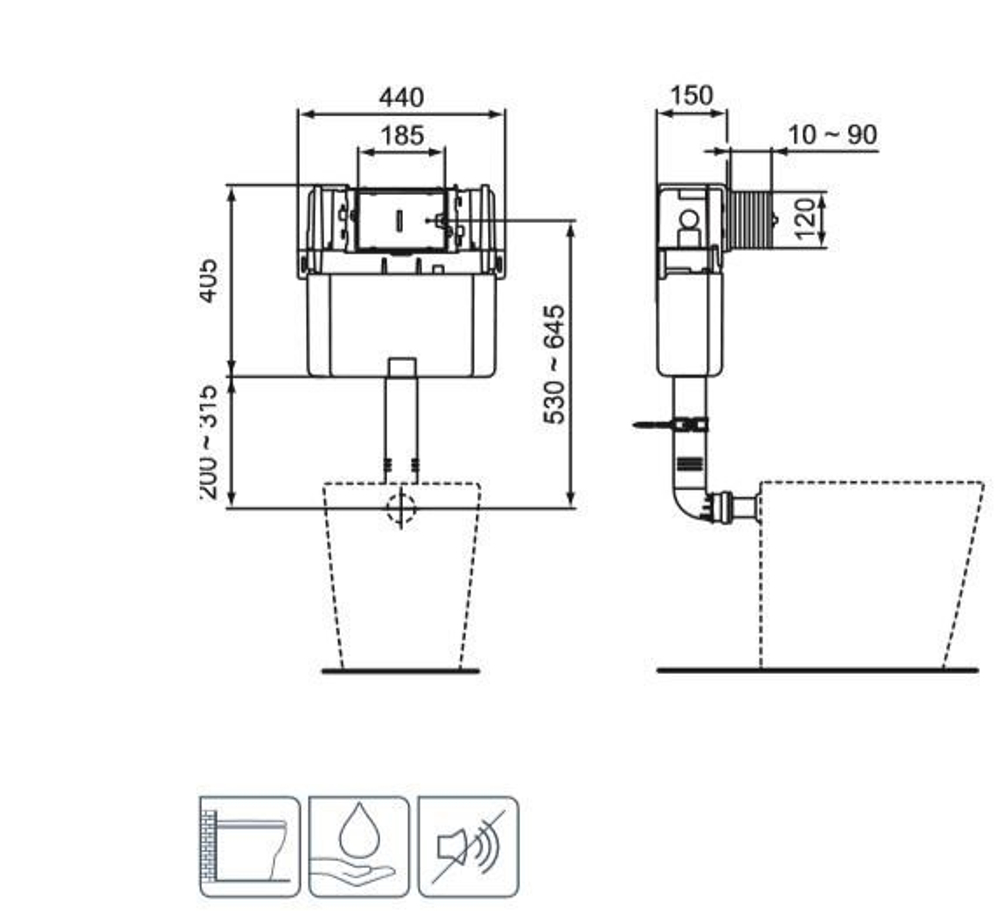 Встраиваемый бачок Ideal Standard PROSYS R014167