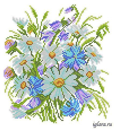 "Луговые цветы"-4502 ткань с нанесенным рисунком