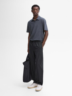 Massimo Dutti Поло из 100% хлопка с деталью из мулине, темно-синий