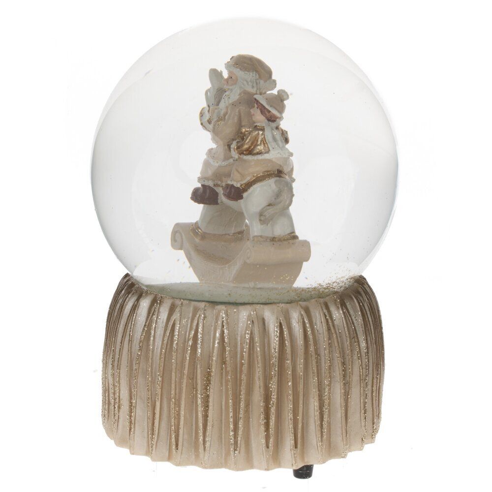 GAEM Фигурка декор в стекл шаре "Дед Мороз на лошадке" (муз с ключ), D 9 см, L9,5 W9,5 H14 см