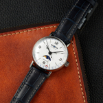 ZEPPELIN Hindenburg Collection Quartz Movement Women"s Watch 36mm White Dial Stainless Steel Case