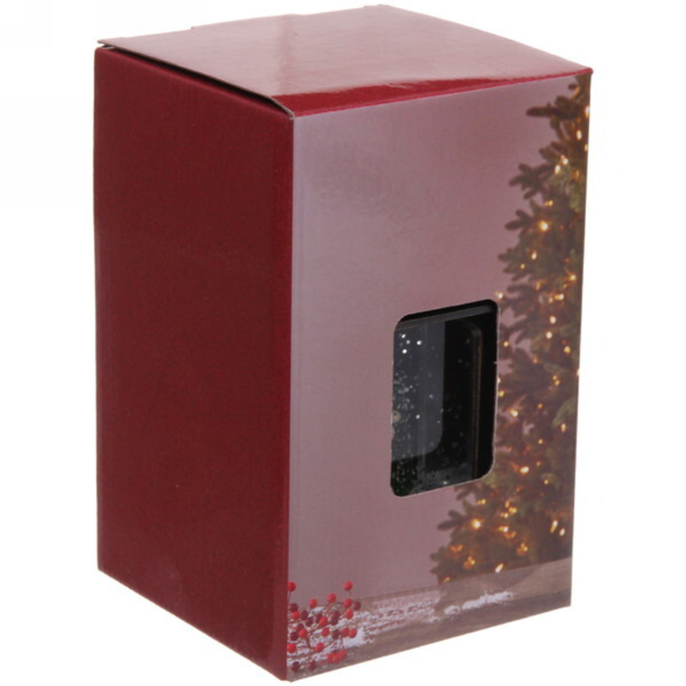 Сувенир с подсветкой Christmas «Фонарь - Снежный Дед Мороз» 7,3х7,3х13 см (работает от 3х батареек ААА)