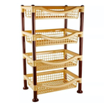 Полка для овощей "Хозяюшка" 4х ярусная, бежевый / темно-коричневый, РП-611