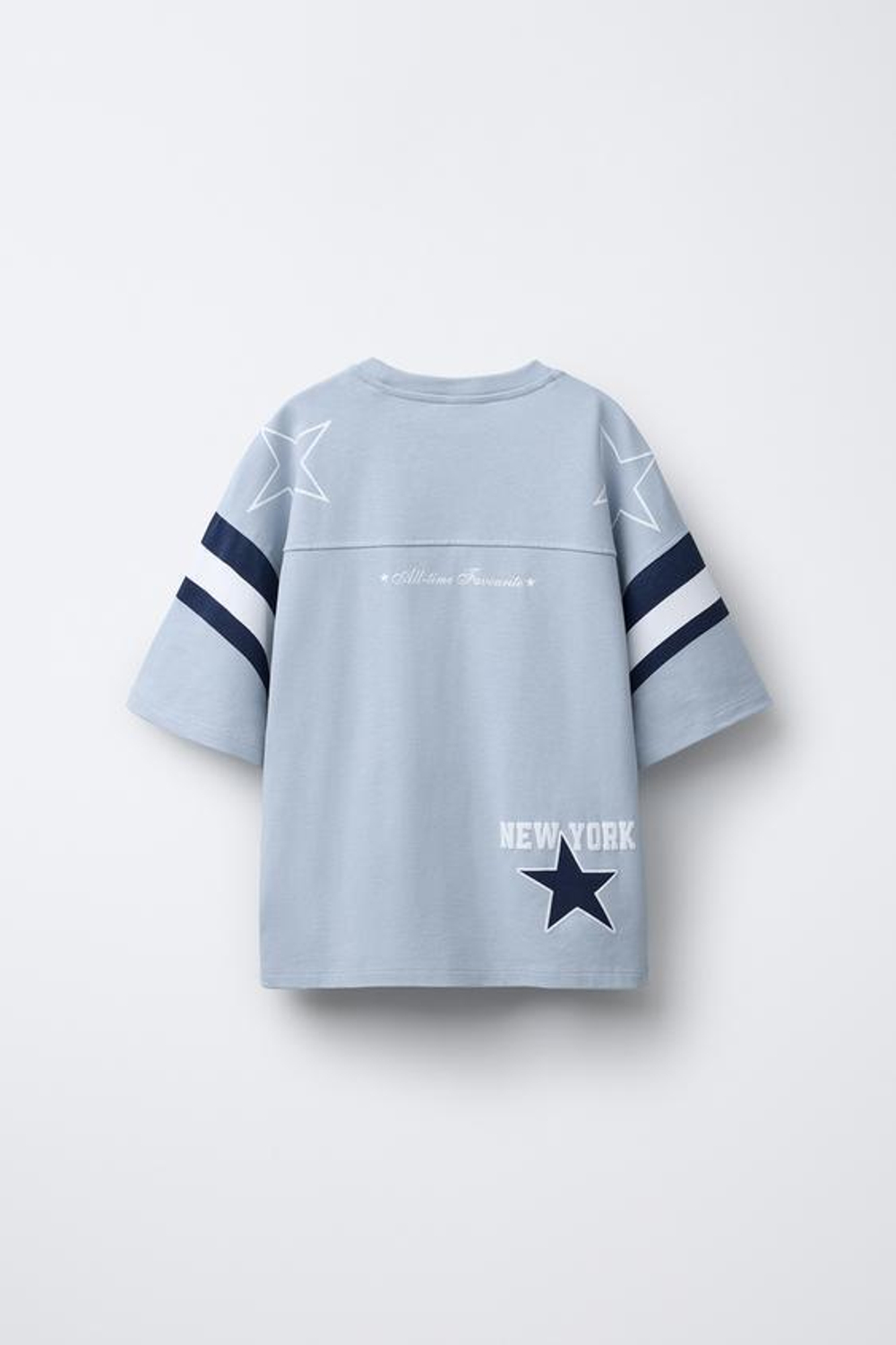 ZARA ФУТБОЛКА С НАДПИСЬЮ, СИНИЙ