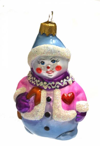 Елочное украшение Добрый снеговичок h-100 мм в подарочной упаковке, Батик (ФУ-501)
