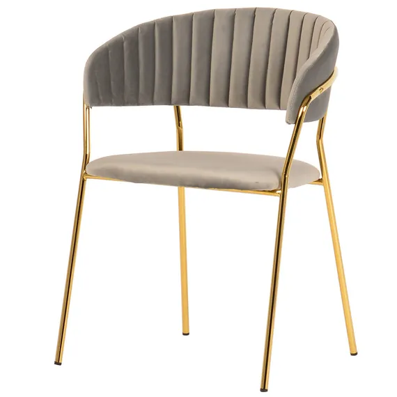 Стул Drixen бежевый с золотыми ножками