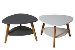 Стол журнальный Бруклин белый/дуб светлый