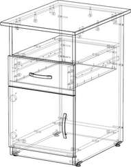 Тумба приставная 1 ящик + дверь Стандарт Про дуб сонома