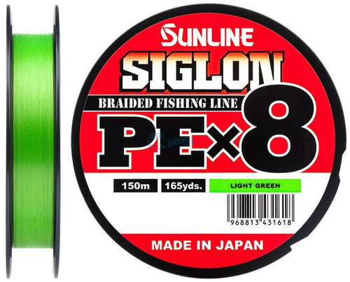 Плетеный шнур SUNLINE Siglon PE x8 150m Light Green #1.7 (0.223mm) 13.0kg 431670