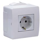 Коробка в сборе с силовой розеткой, белая DKC