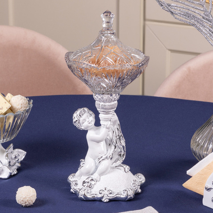 Сахарница стеклянная с крышкой Эдем Белый