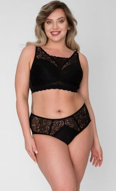 Кружевной бюстгальтер-топ с мягкими чашками (Размер: 75H) (Цвет: черный)