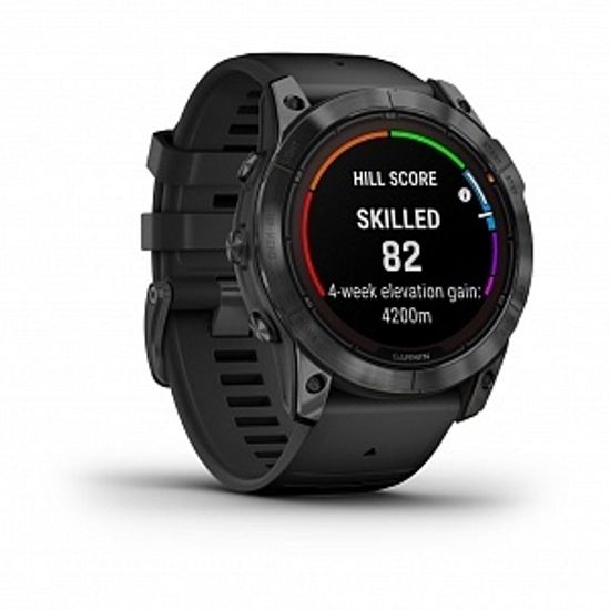 Умные часы Garmin Fenix 7X Pro Solar Edition серый корпус c черным ремешком