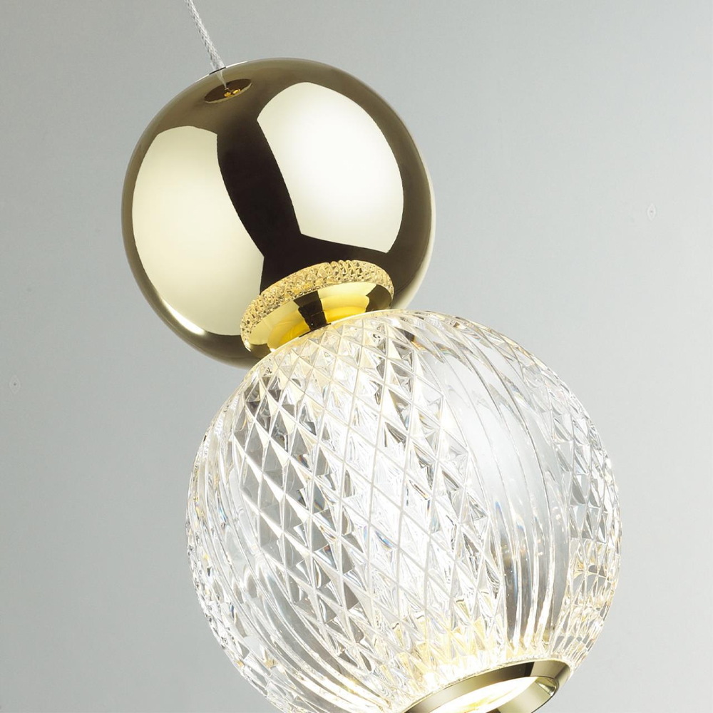 5008/7L L-VISION ODL23 589 золотой/прозрачный/металл/акрил Подвес LED 7W 4000K 350Лм CRYSTAL