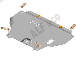 Защита ALFeco картера двигателя и кпп для Citroen Nemo 2007-, V-1,4 disel/Fiat Fiorino Qubo 2007-, V-1,4 disel (сталь 2 мм) арт.ALF0607st