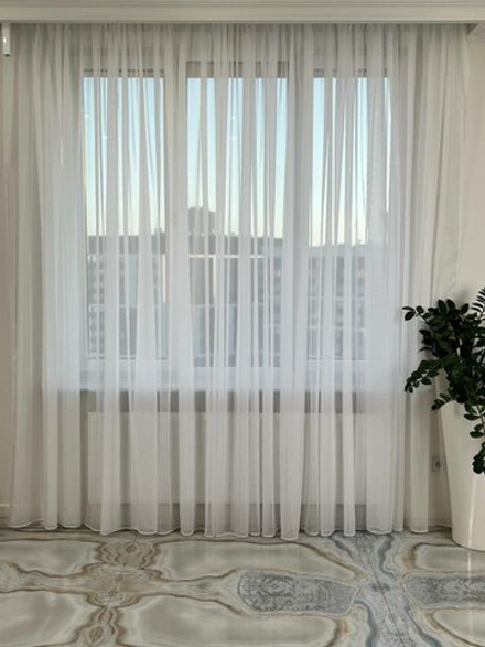 Тюль INVA с утяжелителем 250х300/молочная