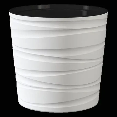Кашпо для цветов пластиковое 8л d-26см «Модерн Мини» Белый