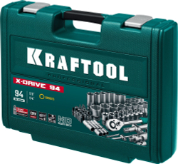 KRAFTOOL X-Drive 94, 94 предм., (1/2″+1/4″), универсальный набор инструмента (27883-H95)