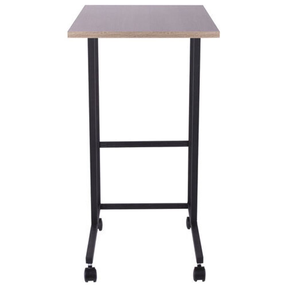 Стол BRABIX "Smart CD-014", 380х600х755 мм, ЛОФТ, на колесах, металл/ЛДСП дуб, каркас черный, 641884