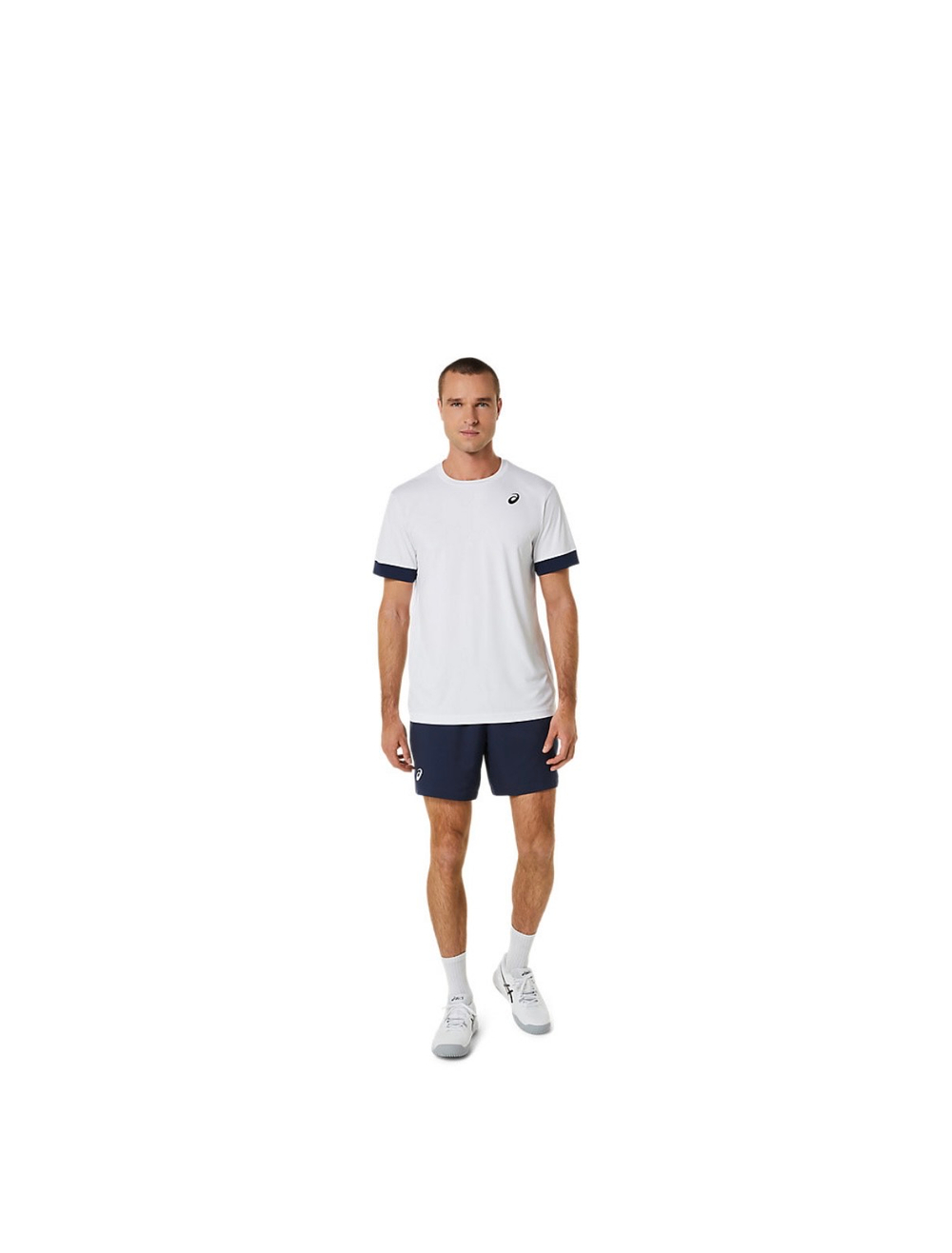 ASICS, MEN COURT SS TOP, CPS , BRILLIANT WHITE/MIDNIGHT, MEN, XL