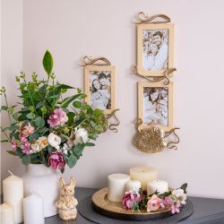 Фоторамка двойная Monstera Deliciosa (Монстера) Айвори Мраморное золото