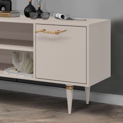 Тумба под ТВ Арт Колор matte 117см Классик Голд Серый агат матовый