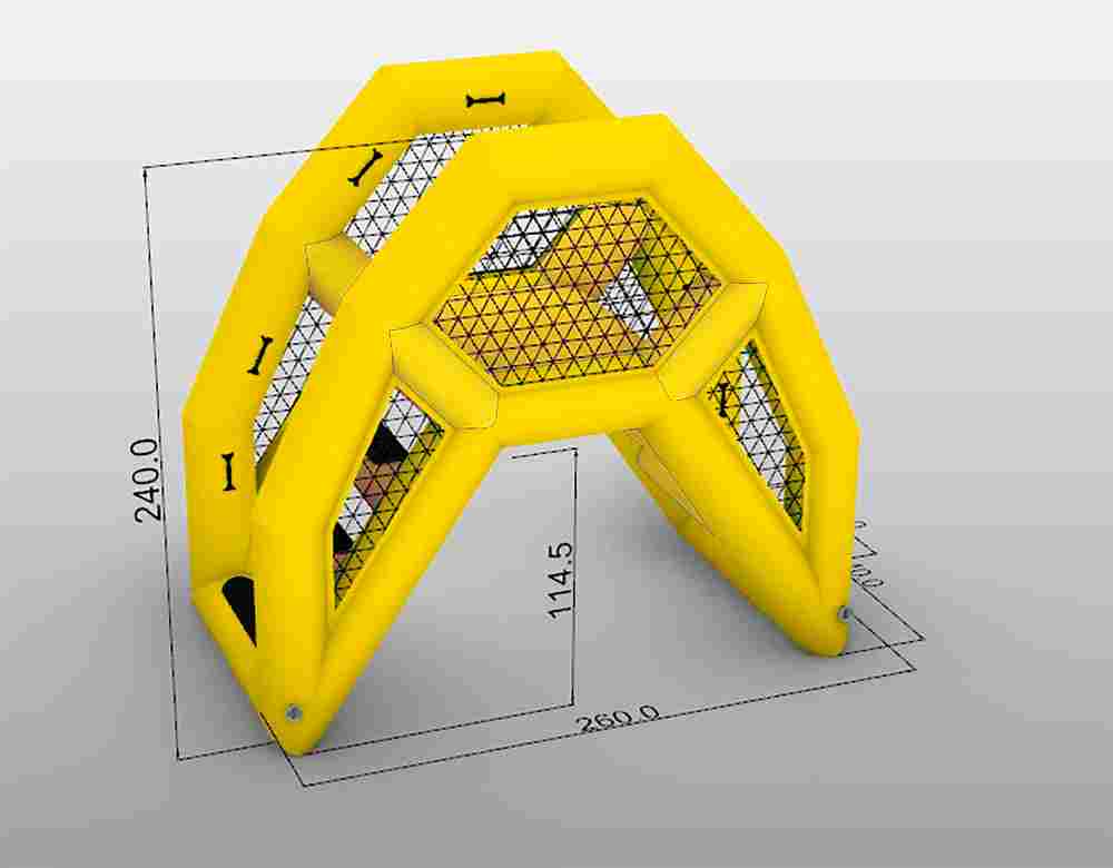 Надувная мини-лестница для бассейна из ПВХ, жёлтый, 2,6*1,4*2,4 м